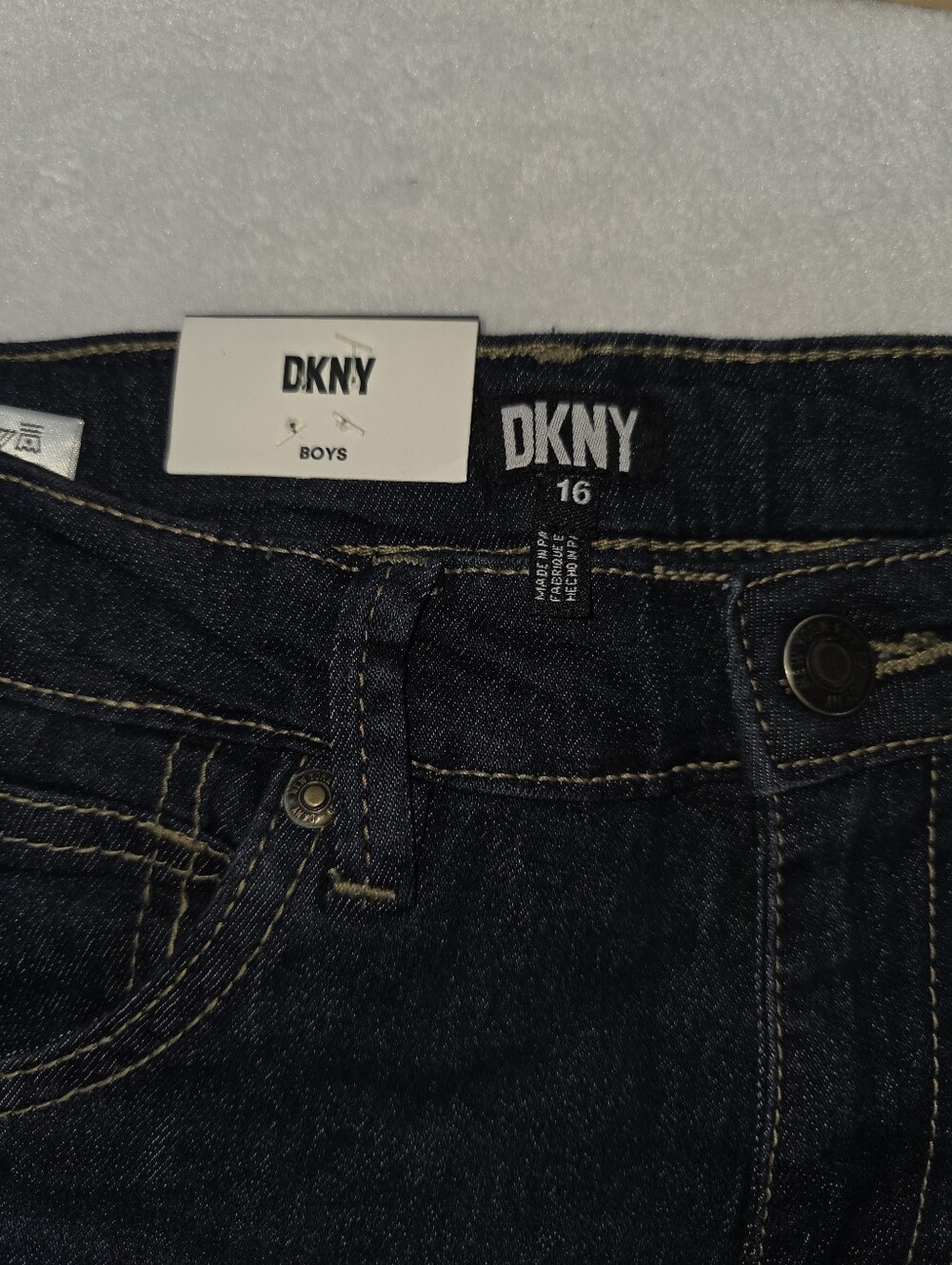 DKNY Big Boy's Dark Blue Stretch Twill Slim Jeans Size 16 NWT CM-3796 - Picture 10 of 11